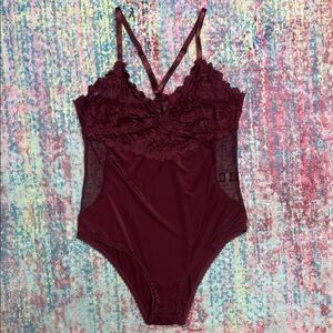 Valentine’s Day! 💕 Burgundy Lace Bodysuit
